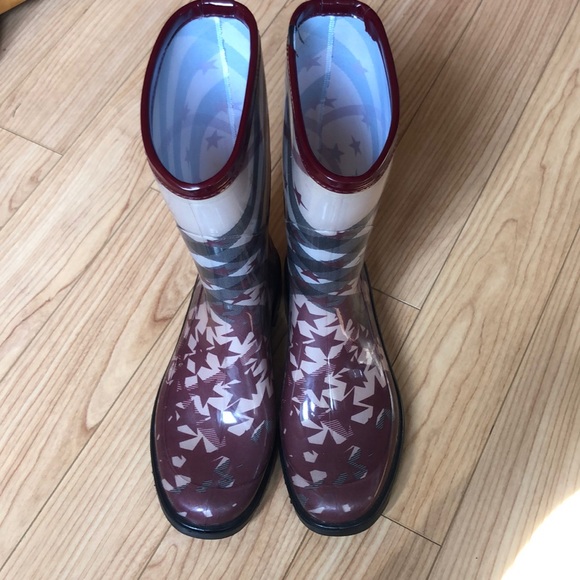 Short star/check Burberry rain boots sz 37 - Picture 6 of 6